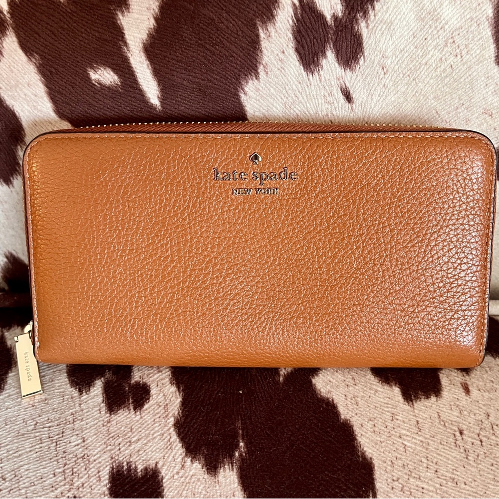 Kate Spade Leila Continental Tan Leather Wallet